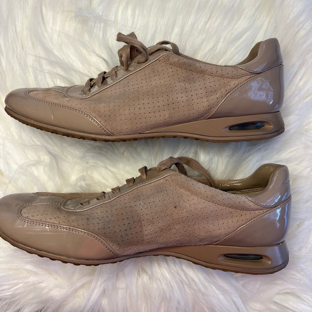 Cole Haan Nike Air Sneakers, suede and patent leather, tan; Size 9.5 - Picture 3 of 13